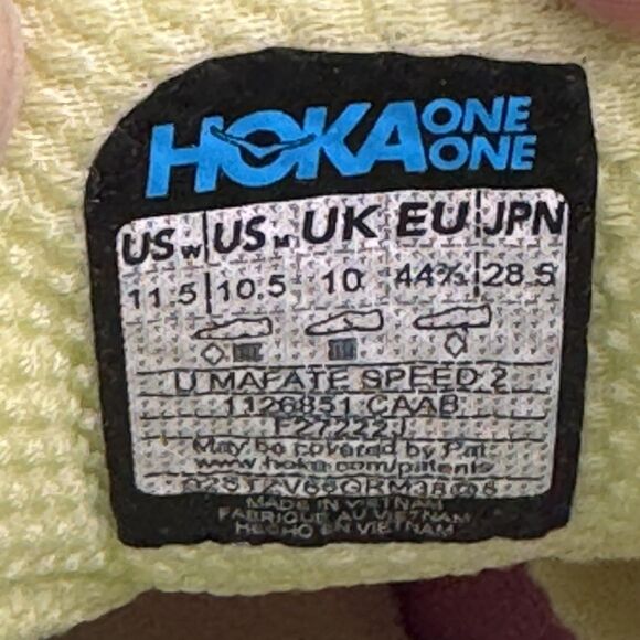 Hoka One One Mafate Speed 2 Shoes Mens Size 10.5 Blue Pink Trail Running Vibram - Picture 9 of 10